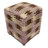 handmade Modern Ottoman Purple Beige Hand-made SQUARE handmade ottoman pouf