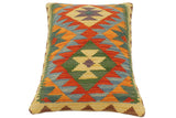 handmade Tribal Rust Blue Hand-Woven RECTANGLE 100% WOOL Pillow