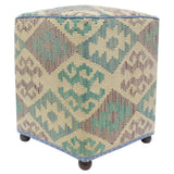 Chic Jefferso Handmade Kilim Upholstered Ottoman