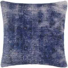 handmade Vintage Pillow Blue Blue Hand-Woven SQUARE 100% WOOL Vintage Pillow