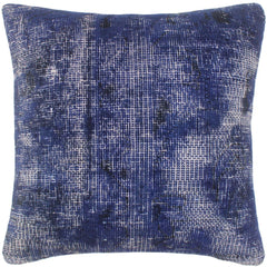 handmade Vintage Pillow Blue Blue Hand-Woven SQUARE 100% WOOL Vintage Pillow