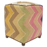 Eclectic Ann Handmade Kilim Upholstered Ottoman