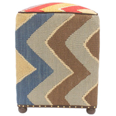 handmade Modern Ottoman Red Blue Hand-made SQUARE handmade ottoman pouf