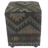 handmade Traditional Ottoman Black Gray Hand-made SQUARE handmade ottoman pouf