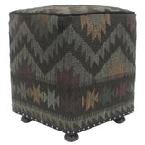 Bohemian Kristin Handmade Kilim Upholstered Ottoman