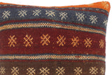 handmade Tribal Turkish Antique Burgundy Rust Hand-Woven SQUARE 100% WOOL pillow