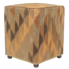 handmade Traditional Ottoman Orange Brown Hand-made SQUARE handmade ottoman pouf15'' x 15'' x 20''