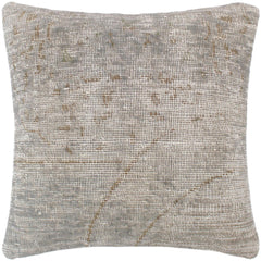 handmade Vintage Pillow Gray Brown Hand-Woven SQUARE 100% WOOL Vintage Pillow