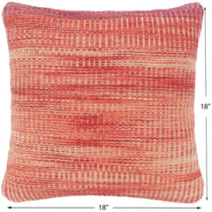 handmade Modern Red Beige Hand-Woven SQUARE 100% WOOL Pillow