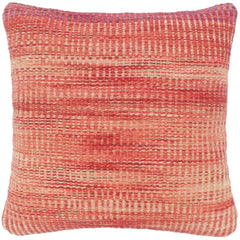 handmade Modern Red Beige Hand-Woven SQUARE 100% WOOL Pillow