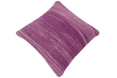 handmade Modern Purple Beige Hand-Woven SQUARE 100% WOOL Pillow