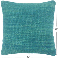 handmade Modern Green Green Hand-Woven SQUARE 100% WOOL Pillow