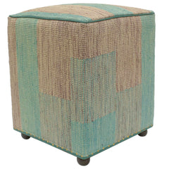 handmade Modern Ottoman Green Purple Hand-made SQUARE handmade ottoman pouf15'' x 15'' x 20''