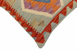 handmade Traditional Pillow Blue Rust Hand-Woven SQUARE 100% WOOL Hand woven turkish pillow2' x 2'