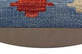 handmade Traditional Pillow Blue Red Hand-Woven SQUARE 100% WOOL Hand woven turkish pillow2' x 2'