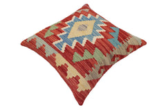 handmade Traditional Pillow Red Blue Hand-Woven SQUARE 100% WOOL  Hand woven turkish pillow  PILLOW