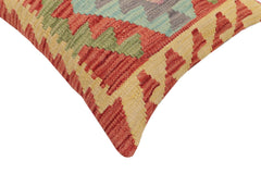 handmade Traditional Pillow Beige Red Hand-Woven SQUARE 100% WOOL  Hand woven turkish pillow  PILLOW