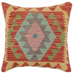 handmade Traditional Pillow Beige Red Hand-Woven SQUARE 100% WOOL  Hand woven turkish pillow  PILLOW