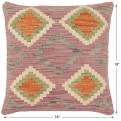 handmade Traditional Pillow Purple Rust Hand-Woven SQUARE 100% WOOL Hand woven turkish pillow2' x 2'