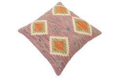 handmade Traditional Pillow Purple Rust Hand-Woven SQUARE 100% WOOL Hand woven turkish pillow2' x 2'