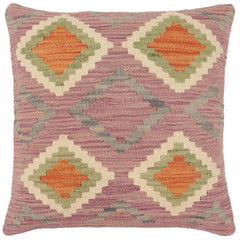 handmade Traditional Pillow Purple Rust Hand-Woven SQUARE 100% WOOL Hand woven turkish pillow2' x 2'