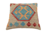 handmade Traditional Pillow Gray Red Hand-Woven SQUARE 100% WOOL Hand woven turkish pillow2' x 2'