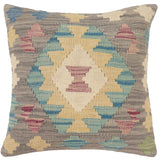 Rustic Underwoo Turkish Hand-Woven Kilim Pillow - 16