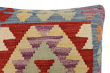 handmade Traditional Pillow Blue Rust Hand-Woven SQUARE 100% WOOL Hand woven turkish pillow2' x 2'