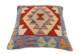 handmade Traditional Pillow Blue Rust Hand-Woven SQUARE 100% WOOL Hand woven turkish pillow2' x 2'