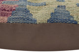 handmade Traditional Pillow Blue Rust Hand-Woven SQUARE 100% WOOL Hand woven turkish pillow2' x 2'