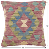 handmade Traditional Pillow Purple Blue Hand-Woven SQUARE 100% WOOL  Hand woven turkish pillow  3 x 5