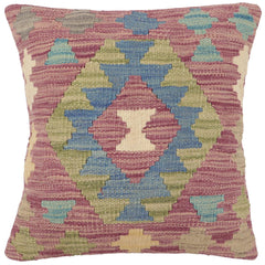 handmade Traditional Pillow Purple Blue Hand-Woven SQUARE 100% WOOL  Hand woven turkish pillow  3 x 5