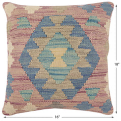 handmade Traditional Pillow Purple Blue Hand-Woven SQUARE 100% WOOL  Hand woven turkish pillow  3 x 5