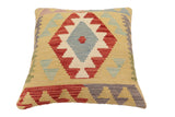 handmade Traditional Pillow Gold Red Hand-Woven SQUARE 100% WOOL  Hand woven turkish pillow  PILLOW