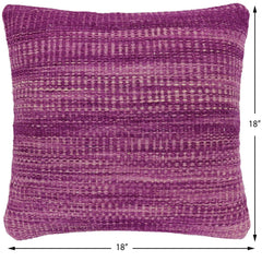 handmade Modern Pillow Purple Beige Hand-Woven SQUARE 100% WOOL  Hand woven turkish pillow  2 x 2