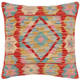 handmade Traditional Pillow Red Beige Hand-Woven SQUARE 100% WOOL Hand woven turkish pillow2' x 2'