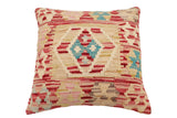 handmade Traditional Pillow Red Beige Hand-Woven SQUARE 100% WOOL Hand woven turkish pillow2' x 2'