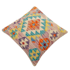 handmade Traditional Pillow Purple Blue Hand-Woven SQUARE 100% WOOL Hand woven turkish pillow2' x 2'