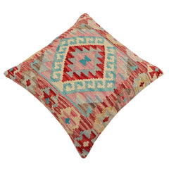 handmade Traditional Pillow Red Blue Hand-Woven SQUARE 100% WOOL Hand woven turkish pillow2' x 2'