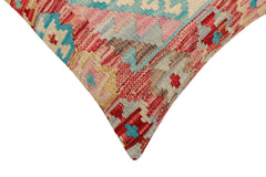 handmade Traditional Pillow Red Blue Hand-Woven SQUARE 100% WOOL Hand woven turkish pillow2' x 2'