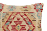 handmade Traditional Pillow Beige Red Hand-Woven SQUARE 100% WOOL Hand woven turkish pillow2' x 2'