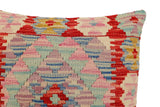 handmade Traditional Pillow Red Blue Hand-Woven SQUARE 100% WOOL Hand woven turkish pillow2' x 2'