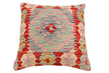 handmade Traditional Pillow Red Blue Hand-Woven SQUARE 100% WOOL Hand woven turkish pillow2' x 2'