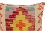 handmade Traditional Pillow Beige Red Hand-Woven SQUARE 100% WOOL Hand woven turkish pillow2' x 2'