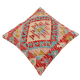 handmade Traditional Pillow Red Blue Hand-Woven SQUARE 100% WOOL Hand woven turkish pillow2' x 2'