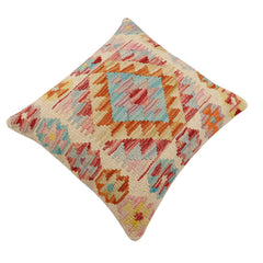 handmade Traditional Pillow Beige Rust Hand-Woven SQUARE 100% WOOL  Hand woven turkish pillow  2 x 2