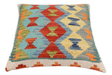 handmade Traditional Pillow Rust Blue Hand-Woven SQUARE 100% WOOL  Hand woven turkish pillow  3 x 5