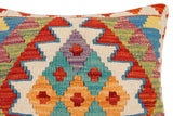 handmade Traditional Pillow Rust Blue Hand-Woven SQUARE 100% WOOL Hand woven turkish pillow2' x 2'