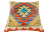 handmade Traditional Pillow Rust Blue Hand-Woven SQUARE 100% WOOL  Hand woven turkish pillow  2 x 2