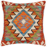 Tribal Vallie Turkish Hand-Woven Kilim Pillow - 18'' x 18''